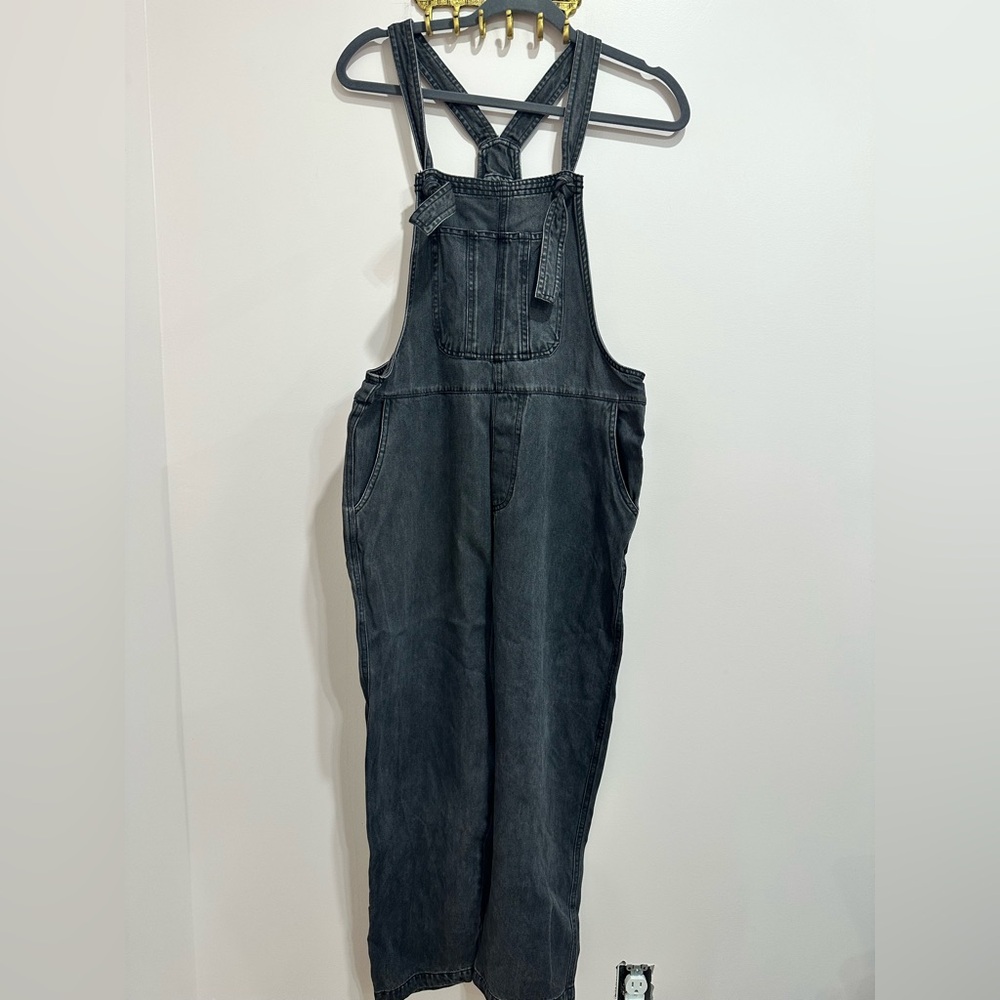 Miou Muse Washed Black Overalls, Size Medium